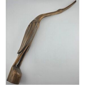 Vintage Hand Carved‎ Wood Heron Bird Statue Figurine Sculpture Decor Art 15"-16"